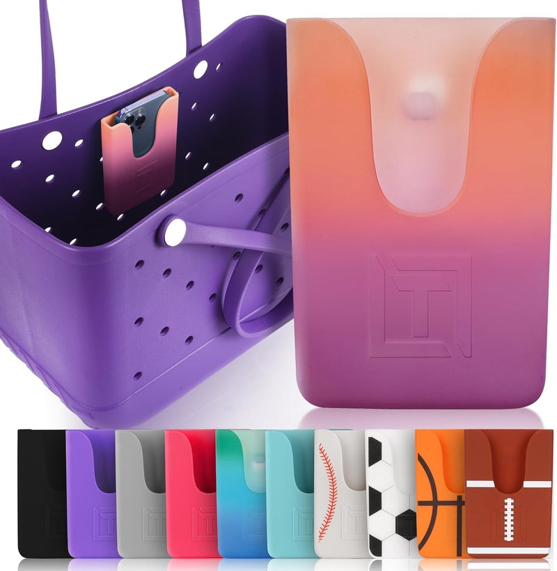 Tributary Brands - Pink Ombré Phone Holder for Bogg Bag and Simple Modern Bag - Made of Silicone and Fits All Phone Sizes - Image 1
